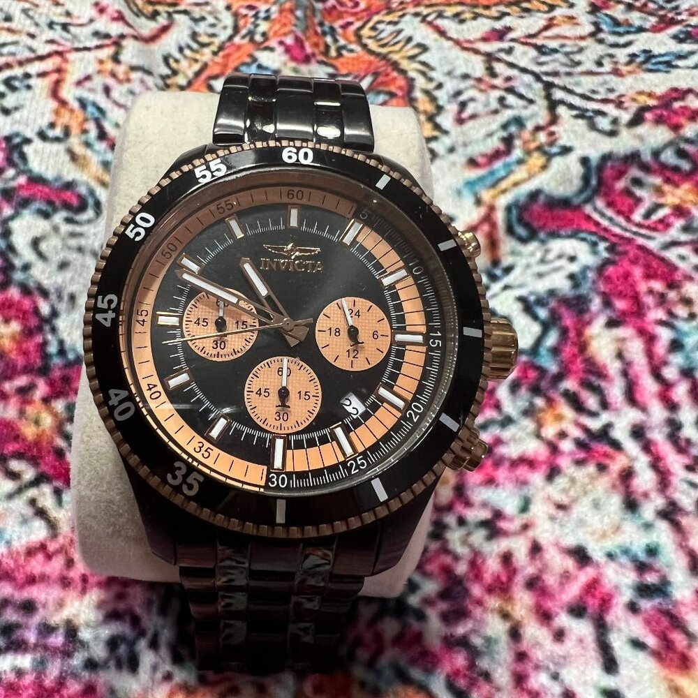 Invicta Black & Gold Tritnite Men's Watch